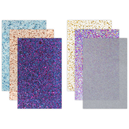 2.6mm (1/8th Inch), 12x19 inch, Glowforge Performance Series CO2 Laser Ready, Glitter cast Acrylic, Craft Closet Brand | Glitz Variety Pack - WoodArtSupply