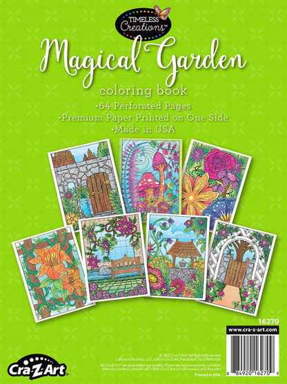 Cra-Z-Art Timeless Creations Adult Coloring Books: Magical Gardens Crative Coloring Book (16270-6) - WoodArtSupply