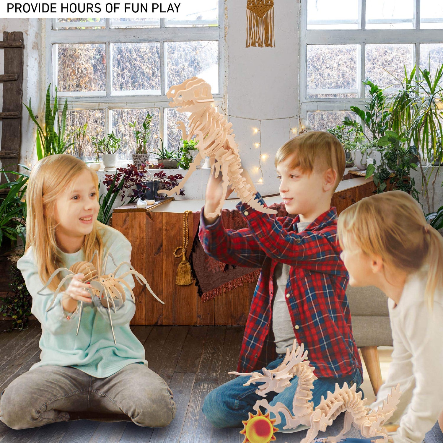 Puzzled 3D Puzzle Tarantula Spider Wood Craft Construction Model Kit, Fun & Educational DIY Wooden Toy Assemble Model Unfinished Crafting Hobby Puzzled