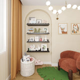 Seocry Set of 4 Kids' Wood Floating Bookshelves for Nursery - Stylish Storage and Display Ledge Seocry