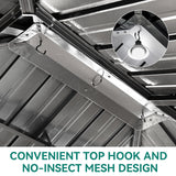 YITAHOME 10x12ft Gazebo Double Roof Hardtop with Nettings and Curtains, Heavy Duty Galvanized Steel Outdoor Vertical Stripes Roof for Patio, YITAHOME