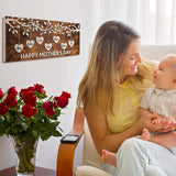 Personalized Family Tree w/Names for Mothers Day Gifts - 4 Colors 7x18in Customized Wood Signs Decor for Best Mom Ever Mother Gifts Custom Mommy Generic