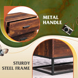 WLIVE Dresser for Bedroom with 4 Drawers, Nightstand, Chest of Drawers, Tall Dresser Drawers with Sturdy Metal Frame for Hallway, Living Room, WLIVE