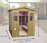 LTCCDSS Outdoor Far Infrared Sauna 4 Person | Withstand Temp -5℉-104℉, Outdoor Indoor Wooden Sauna Room for Home-12 Low EMF Boards-Canadian LTCCDSS