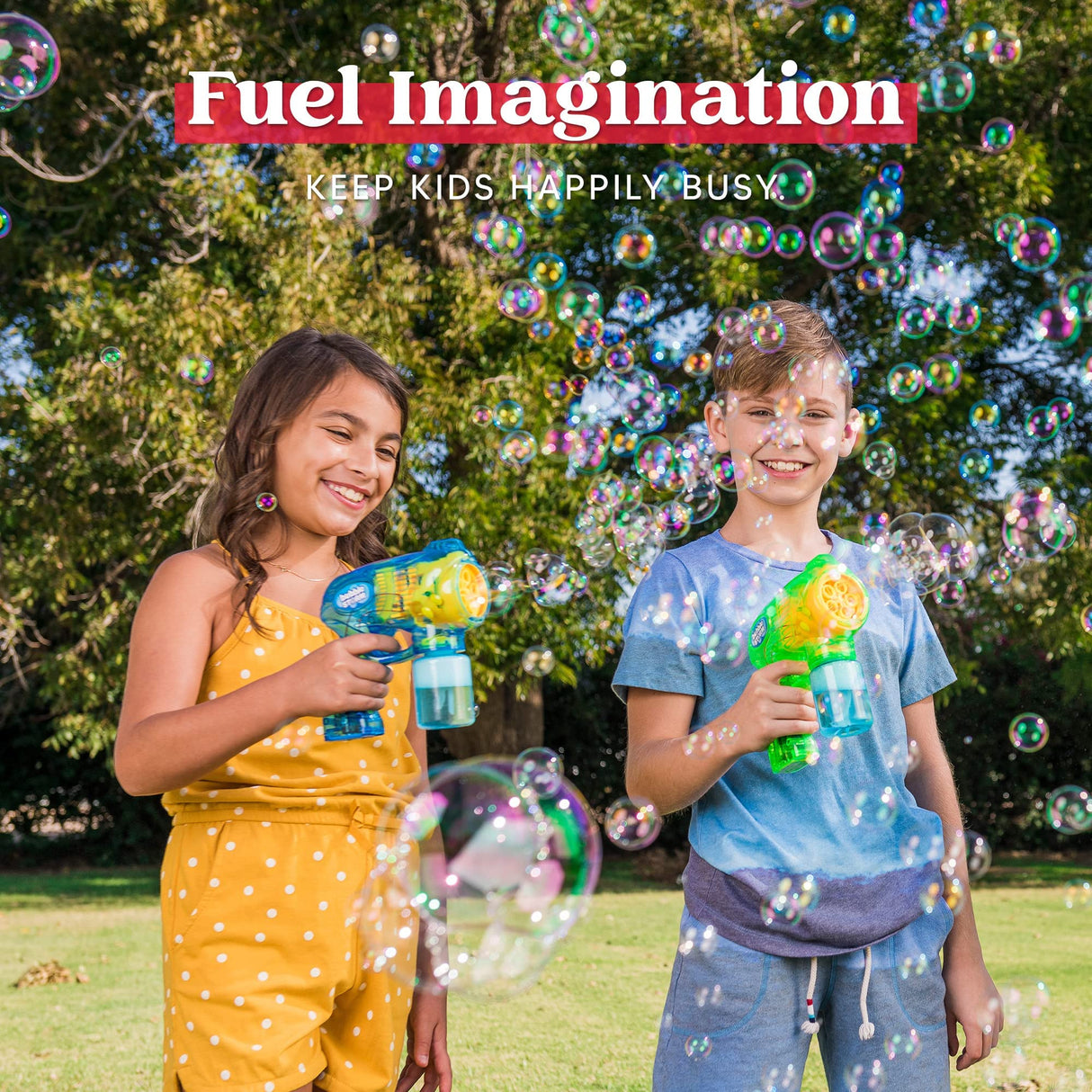 JOYIN 2 Bubble Guns Blaster Kit with 2 Bubble Solution for Kids, Automatic Bubble Maker Blower Machine, Bubble Blower for Bubble Party Favors, JOYIN