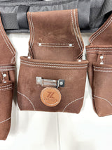 Zeluga 20-119 11 Pocket Rigger Heavy Duty Leather Tool Bag Kit, Brown Zeluga