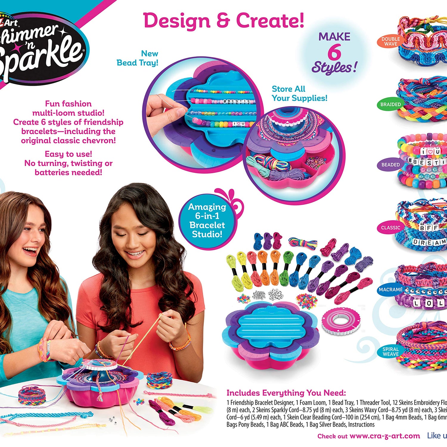 Cra-Z-Art Shimmer & Sparkle Ultimate Friendship Bracelet Maker Small Cra-Z-Art