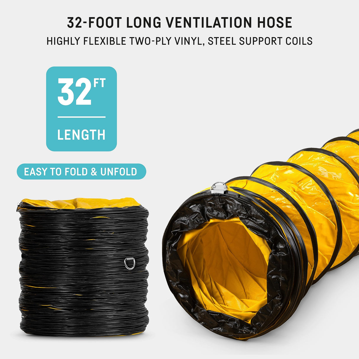 neverest Portable Blower Exhaust Fan 12 inch Strong Shop Ventilation Fan 4100 CFM 3050 RPM, 380 W, Construction Fan With Hose, Industrial Air Blower neverest