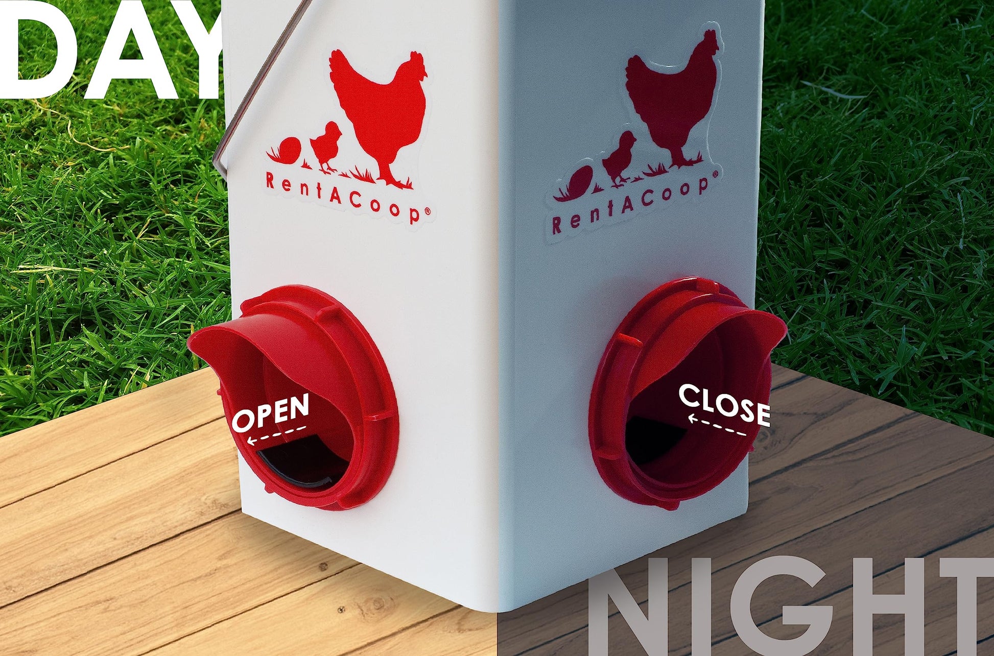 RentACoop Chick2Chicken 5lb 2-Port Feeder and 1-Gal Small Cage Waterer Set - Suitable for Chicks, Chickens, Pigeons, Quail, Game Birds - WoodArtSupply