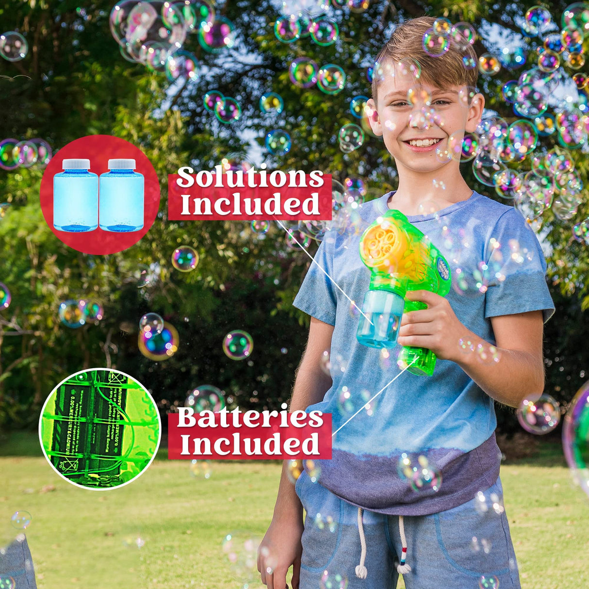 JOYIN 2 Bubble Guns Blaster Kit with 2 Bubble Solution for Kids, Automatic Bubble Maker Blower Machine, Bubble Blower for Bubble Party Favors, JOYIN
