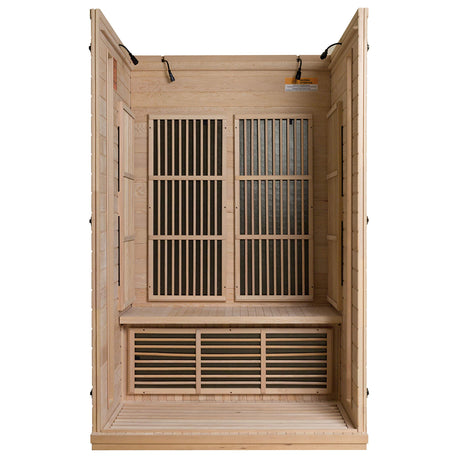 Durasage 2-Person Carbon Infrared Sauna - Canadian Hemlock Wooden Sauna - 1700 Watts - Premium Stereo Sound Durasage