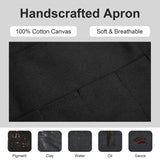 MyLifeUNIT Artist Apron, Adjustable Painting Apron with 10 Pockets for Arts and Craft, Black Canvas Pottery Apron for Women Men MyLifeUNIT