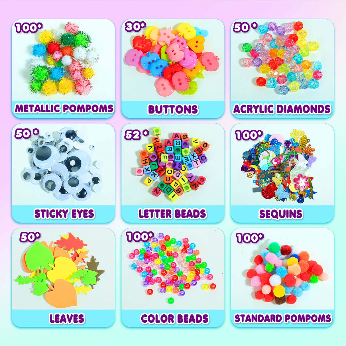 YITOHOP Arts and Crafts Supplies for Kids -1000+ pcs Art Craft kit in Carrying Travel Box for Toddlers Ages 5+ DIY Crafting School Kindergarten YITOHOP