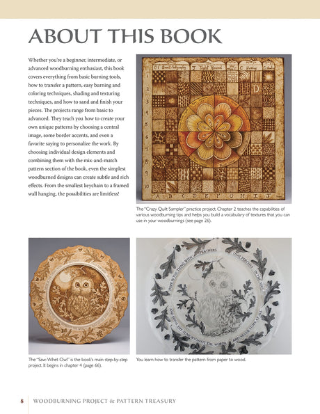 Woodburning Project & Pattern Treasury: Create Your Own Pyrography Art with 70 Mix-and-Match Designs (Fox Chapel Publishing) Step-by-Step Design Originals