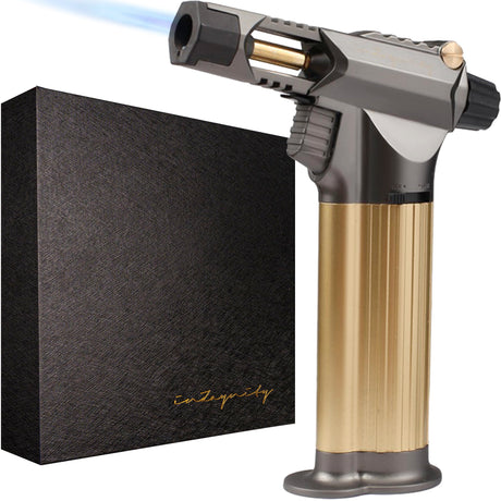 Refillable Butane Torch Gun - The Beast Hand Held Blow Torch for Cooking, BBQ, Creme Brulee, Soldering, Welding, & Resin Art - Adjustable Flame with inZaynity