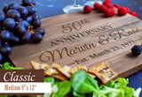 Personalized Wood Cutting Board Handmade in USA – Best Serves as Chopping board, Charcuterie board, Cheese board – Unique Wooden 50th Wedding Viva Leather