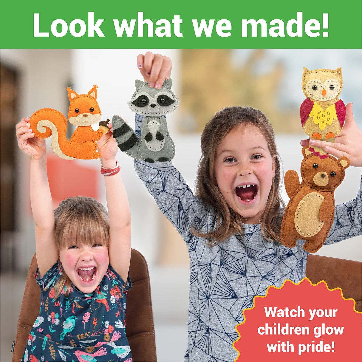 Craftorama Sewing Kit for Kids, Fun and Educational Animal Craft Set for Boys and Girls Age 7-12, Sew Your Own Felt Animals Craft Kit for Beginners, Craftorama