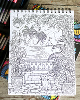 Blissful Scenes Adult Coloring Book - Features 50 Original Hand Drawn Designs Printed on Artist Quality Paper, Hardback Covers, Spiral Binding, ColorIt