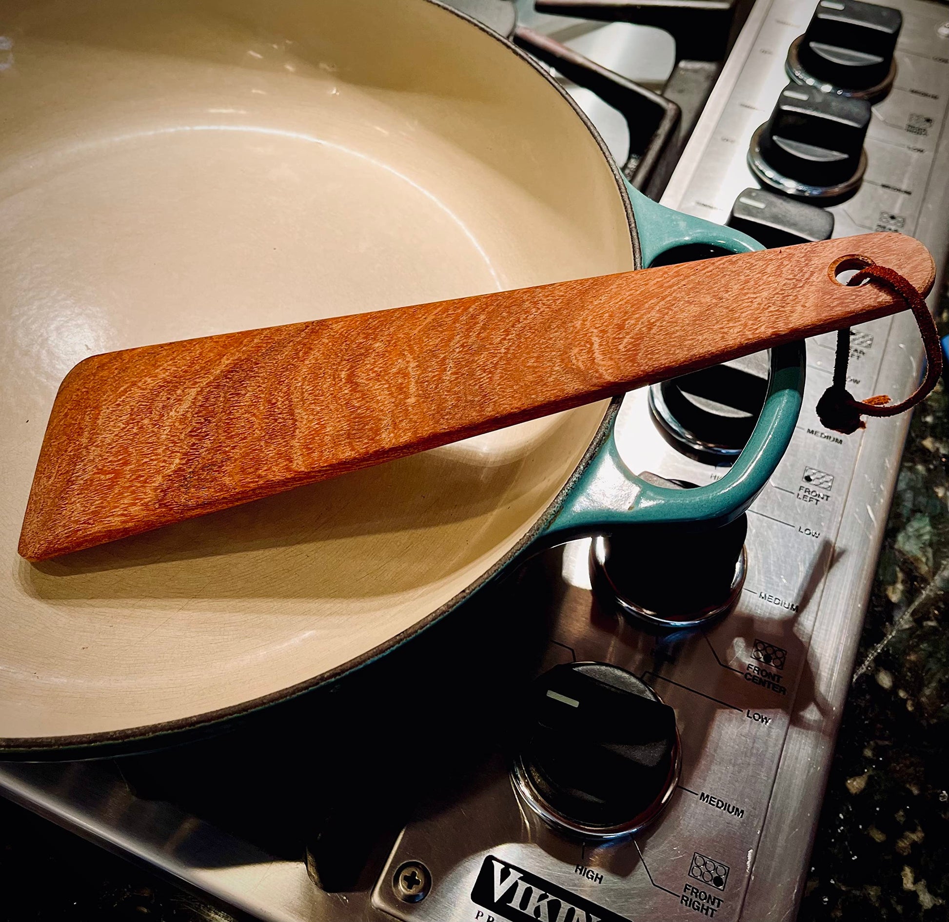 COWBOY SPATULA Mesquite Wood - Handmade in Texas, Made in USA, Perfect for cast iron cookware, steel cookware, nonstick cookware, Personalize it with - WoodArtSupply