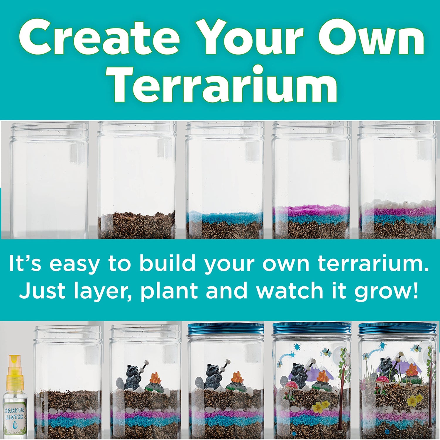 Creativity for Kids Grow 'N Glow Terrarium Kit for Kids - Educational Science Kits Ages 6-8+, Kids Gifts for Boys and Girls, Craft and STEM Projects Creativity for Kids
