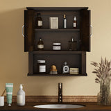 ChooChoo Wood Wall Cabinet with Doors, Medicine Cabinet with Adjustable Shelves Over The Toilet, Rustic Cabinet Wall Mounted for Bathroom, Kitchen, ChooChoo