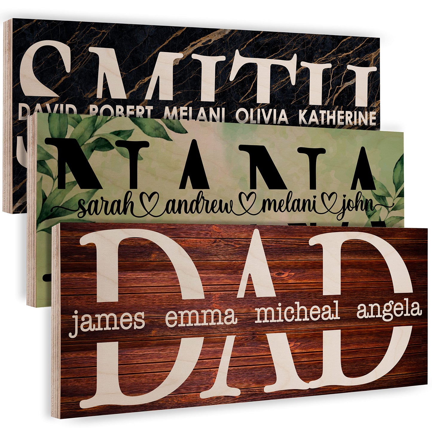Personalized Wood Sign w/Name & Text - 10 Wood Colors & 5 Fonts - Customized Wooden Board for Wall Home Décor - Custom Welcome Family Dad Mom