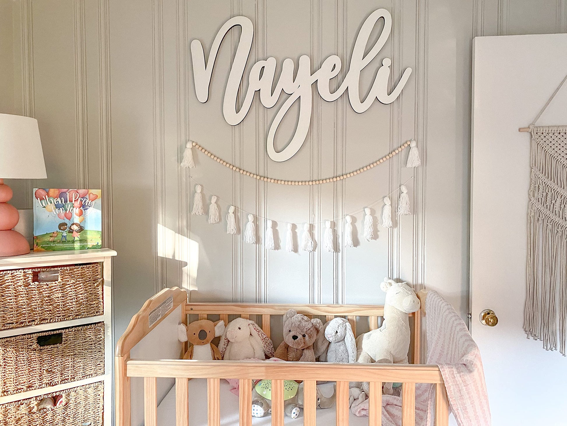 Wooden Name Sign, Nursery Name Sign for Girls, Baby Name Sign, 12-52 Inch Size, Family Name Sign, Custom Wood Name Sign, Laser Cut Name Sign, Name - WoodArtSupply