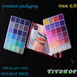YITOHOP 8800+pcs 4mm 12/0 48 Colors Glass Seed Beads, Charms Bracelet Jewelry Making Beads Kit Gifts for Teen Girls Crafts for Girls Ages 8-12 YITOHOP