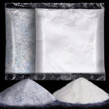 YGDZ White Glitter, Silver Glitter 200G, Extra Fine Glitter for Craft, Holographic Glitter, Snow Glitter, Festival Glitter, Clear Glitter, Glitter YGDZ