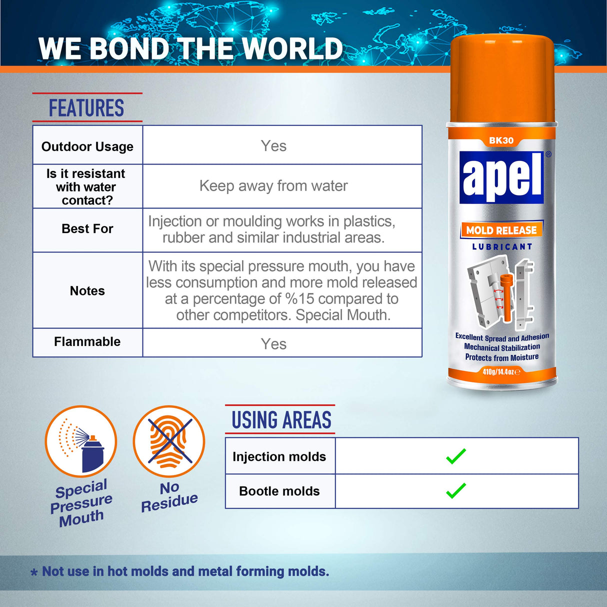 mitreapel Silicone Mold Release Spray (14.4 oz) Release Agent Aerosol Spray mitreapel