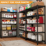 REIBII 5-Shelf Wire Shelving,Storage Shelves Metal Shelves for Storage,71’’H Adjustable Garage Shelving Heavy Duty Storage Rack Pantry Shelf Kitchen REIBII
