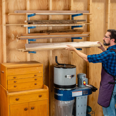 ROCKLER 4-Tier Lumber Storage Racks, Wall Mounting Shop, Basement, or Garage Organizer | Wall Storage Garage Shelf to Keep Lumber, Molding, & More - ROCKLER