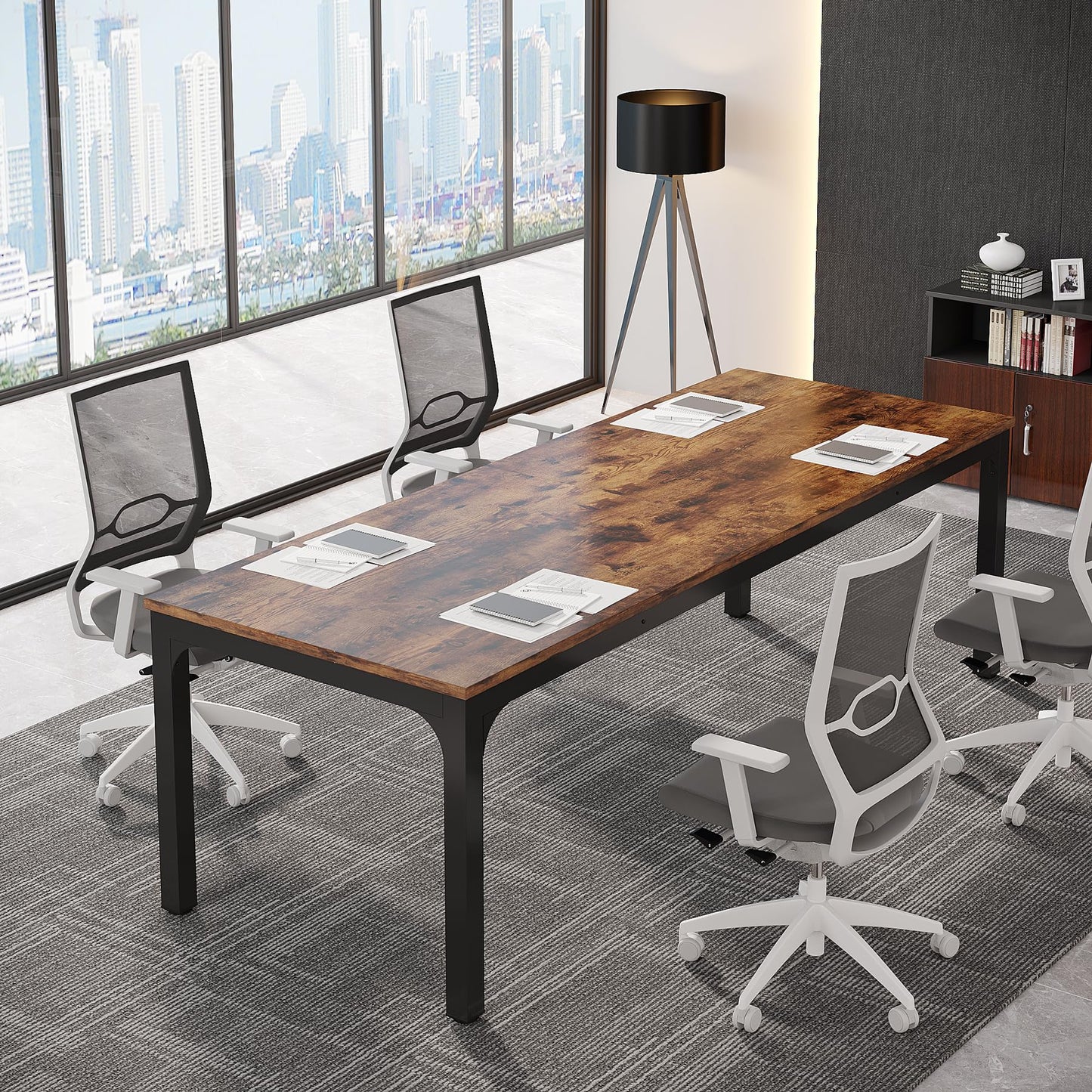 Tribesigns 6.5FT Conference Table, 78.7 Inche Rectangle Meeting Seminar Table, Large Business Tables for 6-8 People (Only Table) - WoodArtSupply