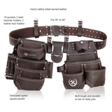 LAUTUS Oiled Tanned Rig Tool Belt/Pouch/Bag, Carpenter, Construction, Framers, Handyman, Electrician LAUTUS