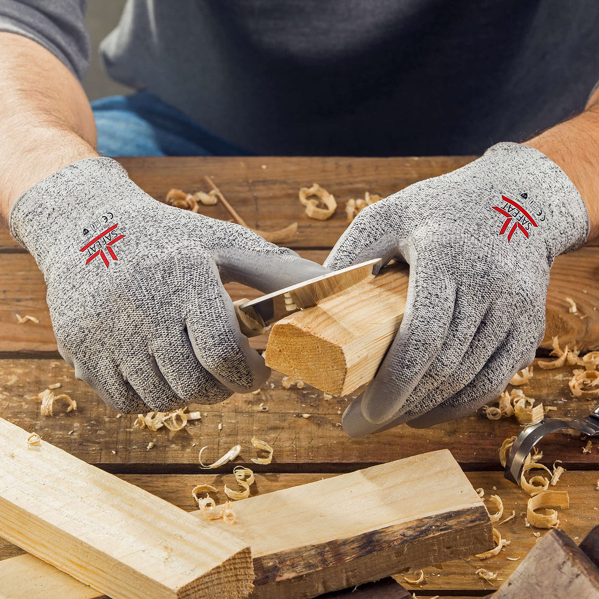 SAFEAT Safety Grip Work Gloves for Men and Women – Protective, Flexible, Cut Resistant, Comfortable PU Coated Palm. Complimentary Ebook Included. SAFEAT