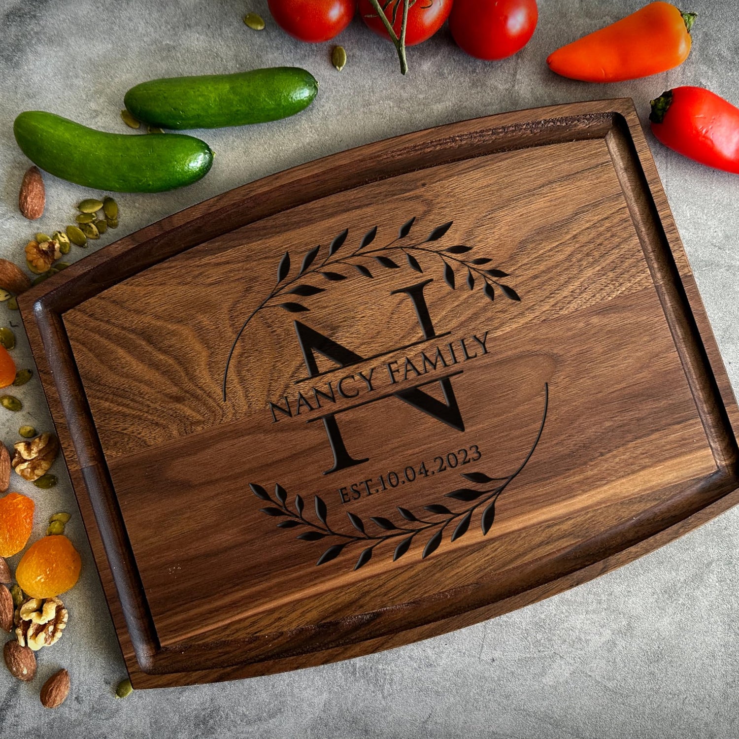 Personalized Cutting Boards Wood Engraved – Lovely Birthday, Anniversary, Bridal Shower, Wedding Present – Christmas gift- House warming gift for Generic