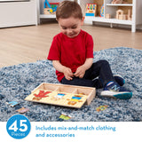 Melissa & Doug Mix 'n Match Wooden Bear Family Dress-Up Puzzle With Storage Case (45 pcs) - Wooden Teddy Bear Puzzle, Sorting And Matching Puzzles Melissa & Doug