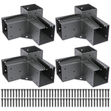 Antsky Stainless Steel 3-Way Right Angle Corner Pergola Bracket with Screws for 4x4 Inch(Actual: 3.5x3.5 Inch) Wood Beams，Pergola/Gazebo Kit (4 Pack) Antsky