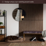 SLATPANEL Two Acoustic Wood Wall Veneer Slat Panels - Walnut | 47.24” x 12.6” Each | Soundproof Paneling | Wall Panels for Interior Wall Decor | Slatpanel