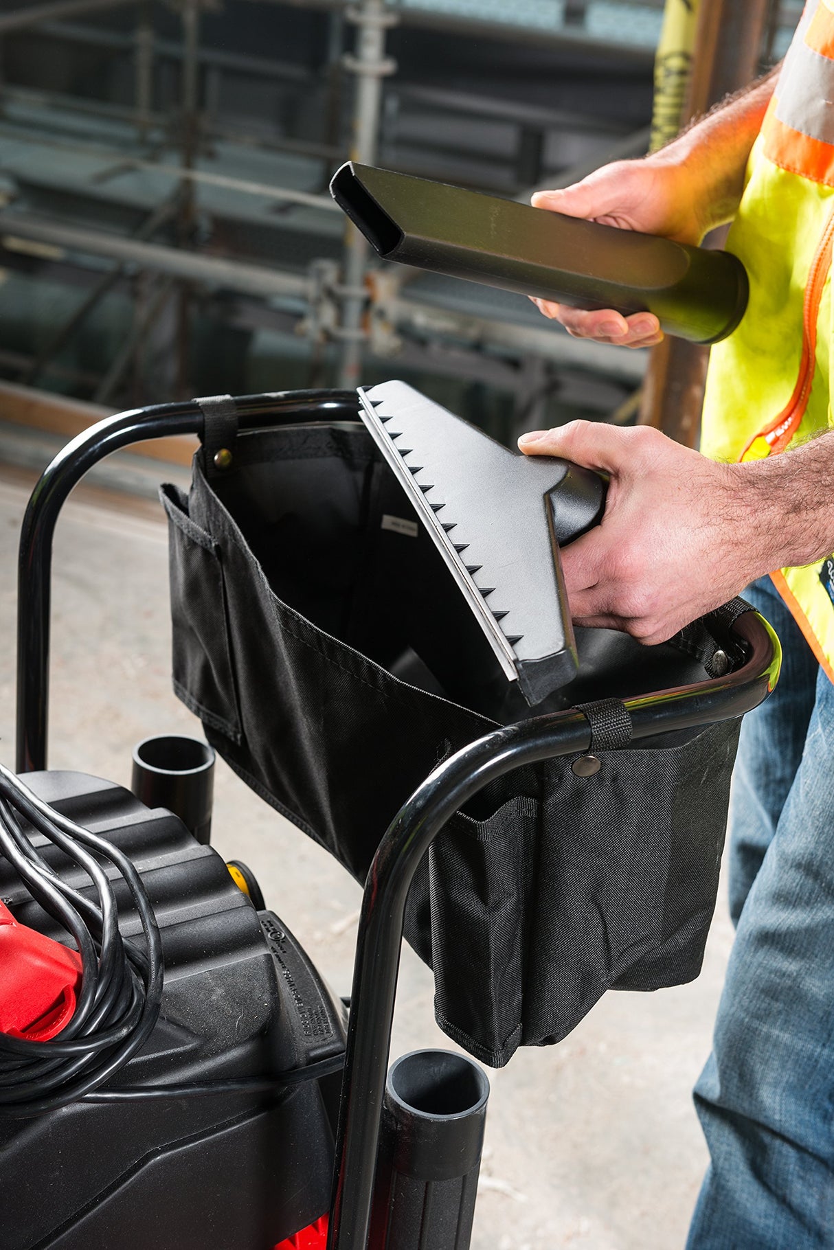 RIDGID 50353 1610RV Stainless Steel 16-Gal. Wet Dry Shop Vacuum with Cart, 6.5 Peak HP Motor, Large Wheels, Pro Hose, Drain, and Blower Port, Red RIDGID