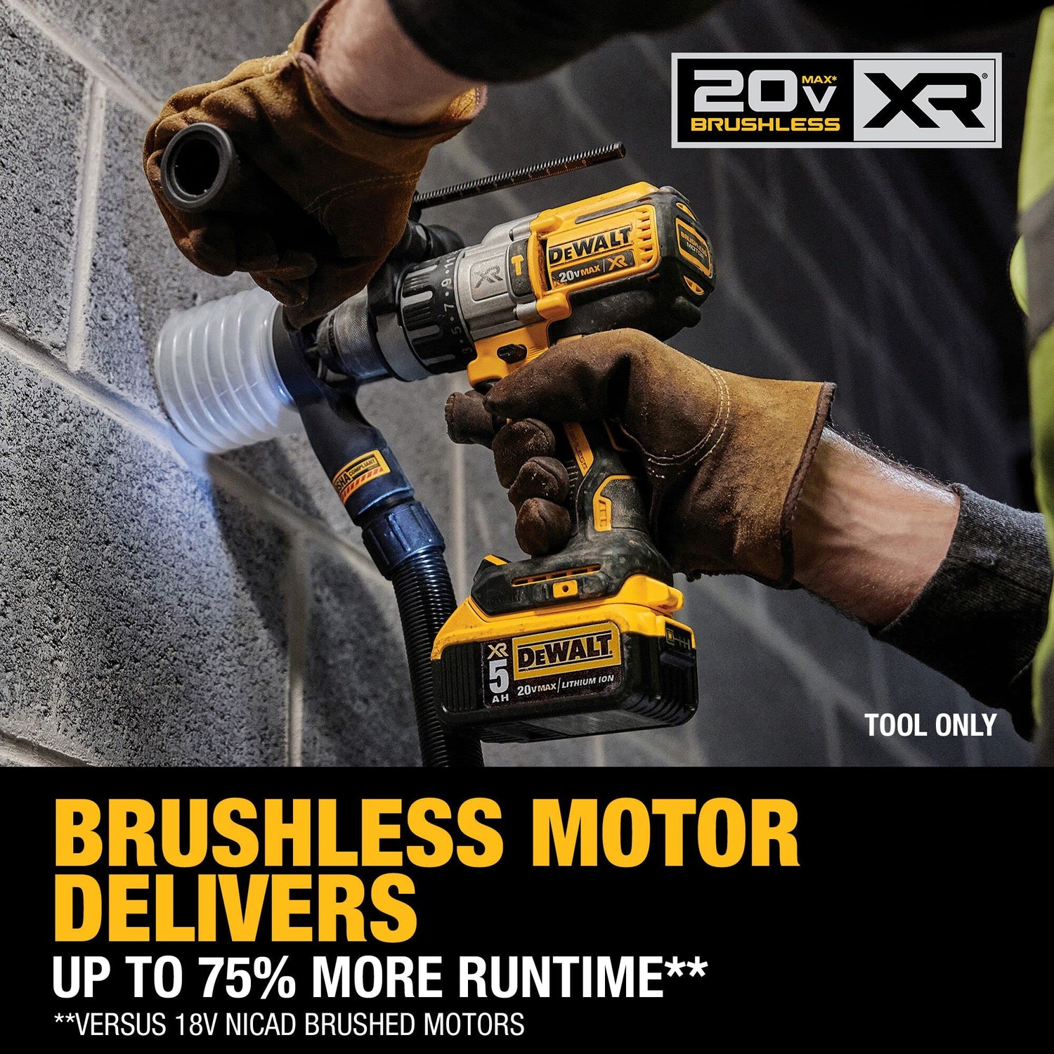 DEWALT 20V MAX XR Hammer Drill, Brushless, 3-Speed, Tool Only (DCD996B), Battery Powered, Yellow/Black DEWALT