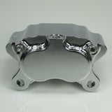 Chrome Ultima 4-piston Billet Aluminum Motorcycle Brake Caliper WITH PADS - Mounting Kits Also Available - Harley Chopper Bobber Cafe Racer Billet Proof Designs