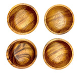 WRIGHTMART Wood Bowl Set of 4. for Food, Snack, Cereal, Nuts, Appetizer, Dips, Condiments, Chocolates, Charcuterie Cups, Decorative, Handmade of WRIGHTMART