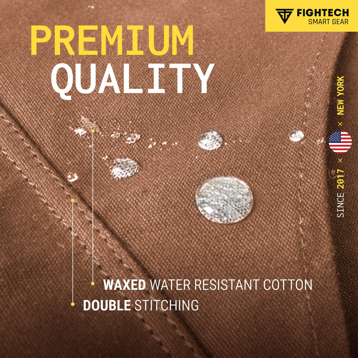 FIGHTECH® Waxed Canvas Apron with Tool Pockets | Work Apron w Kevlar Stitching | Woodworking Shop Apron | Adjustable M-XXL (Brown, Canvas) FIGHTECH