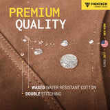 FIGHTECH® Waxed Canvas Apron with Tool Pockets | Work Apron w Kevlar Stitching | Woodworking Shop Apron | Adjustable M-XXL (Brown, Canvas) FIGHTECH
