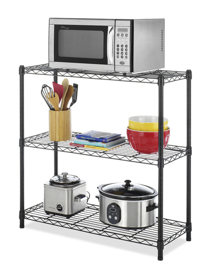 Whitmor 350 Capacity Per Shelf Adjustable Shelving with Leveling Feet, Black, 3 TIER(Supreme) - WoodArtSupply