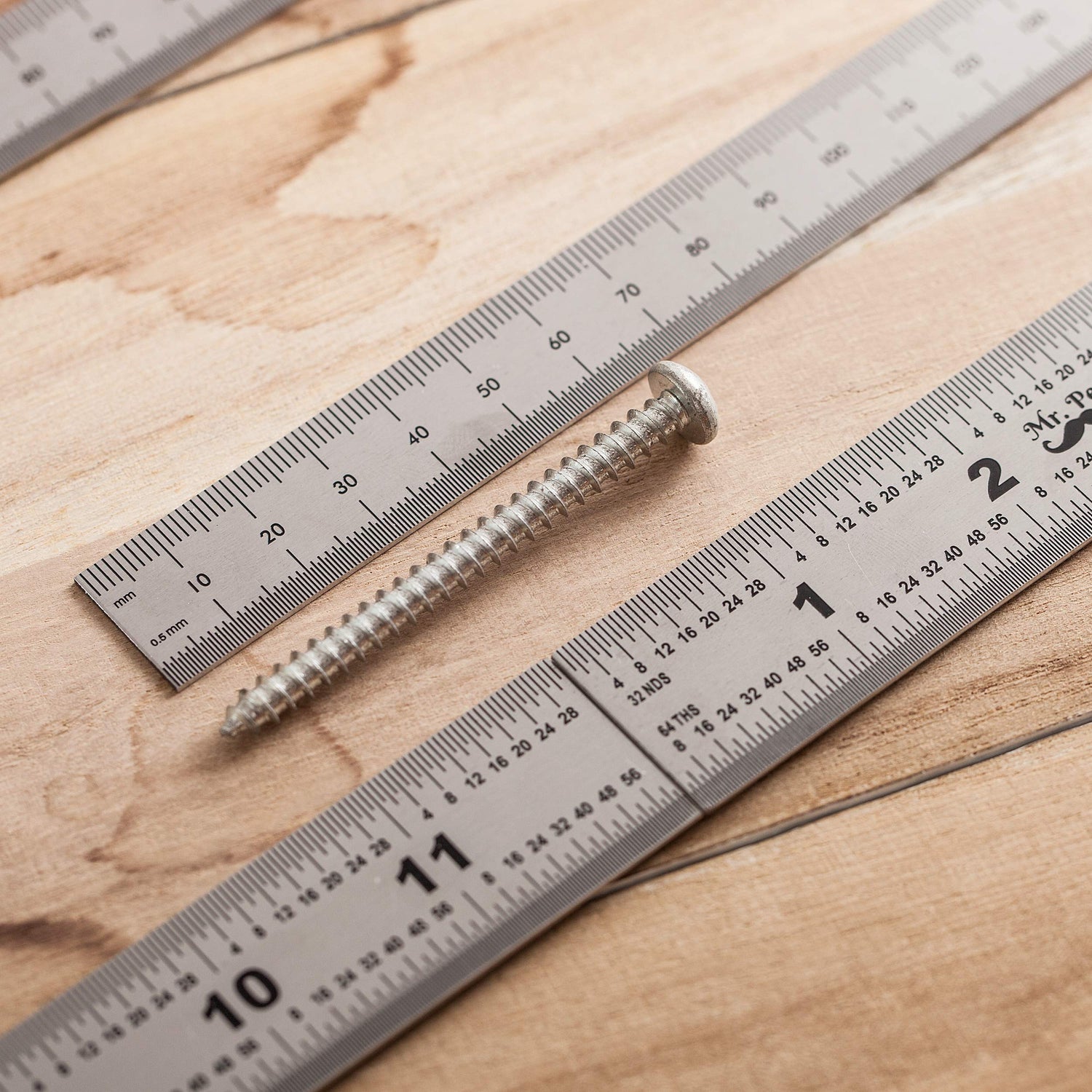 Mr. Pen- Machinist Ruler, 4 Pack (6, 8, 12, 14 inch), Metric Ruler, Millimeter Ruler, (1/64, 1/32, mm and .5 mm), 6 inch Ruler, Stainless Steel Ruler Mr. Pen
