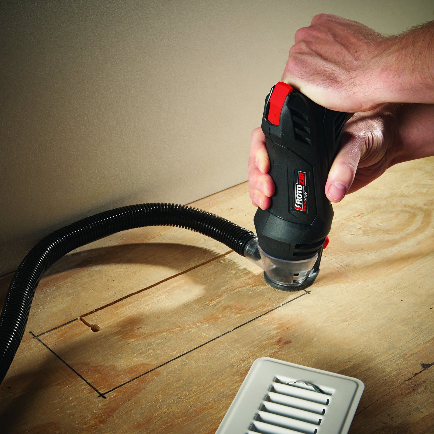 Rotozip SS355-10 5.5 Amp High Performance Spiral Saw Tool Kit with (3) Collects and (2) Bits, Compact & Lightweight - Ideal for Plunge Cuts, Freehand RotoZip