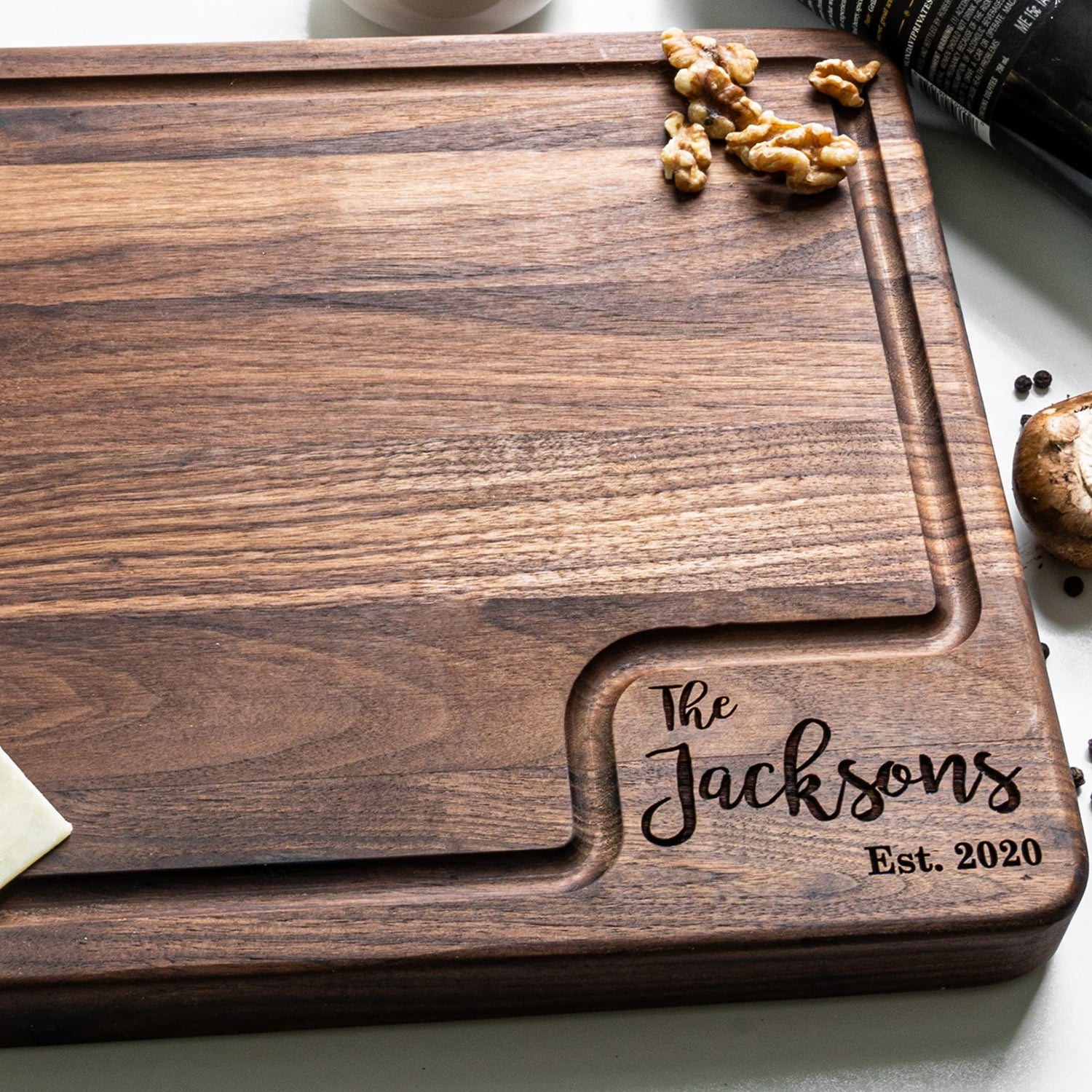 Custom Cutting Boards Wood Engraved Cutting Board Personalized, USA Made - Thick Maple/Walnut Personalized Cutting Boards Wood Engraved, Personalized Drapela Works