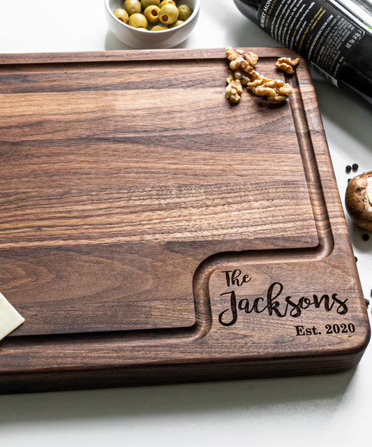 Custom Cutting Boards Wood Engraved Cutting Board Personalized, USA Made - Thick Maple/Walnut Personalized Cutting Boards Wood Engraved, Personalized - WoodArtSupply